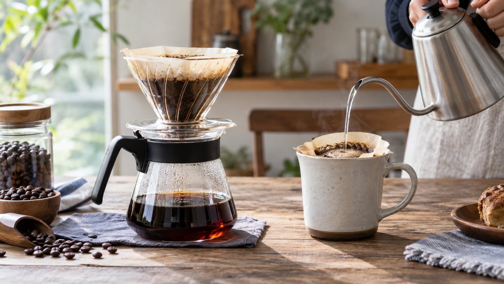コーヒーサーバーは必要？マグに直接淹れる場合との違いを考えるための説明用イメージ